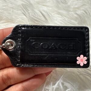 2” COACH Black Fob Bag Charm Hang tag Hangtag